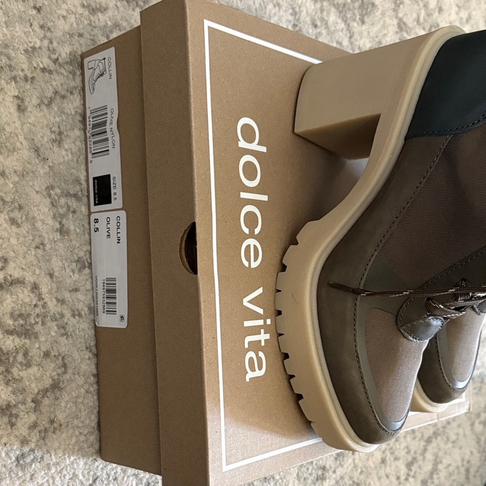 Dolce Vita Olive and Brown High-Top Sneakers - Picture 2 of 4
